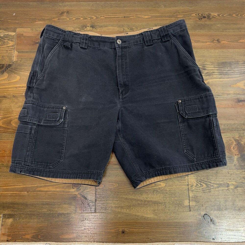 Duluth Trading Co Shorts Men's 40 Gray Gunmetal Flex Firehose Cargo Canvas 10”